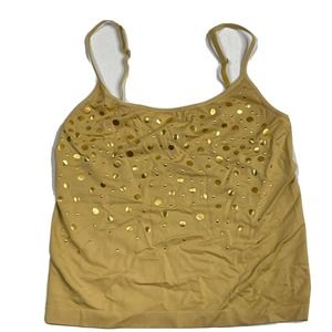 🚨 10 / $20 🚨 Body By Victoria Womens Size Medium Gold Studded Crop Tank Top